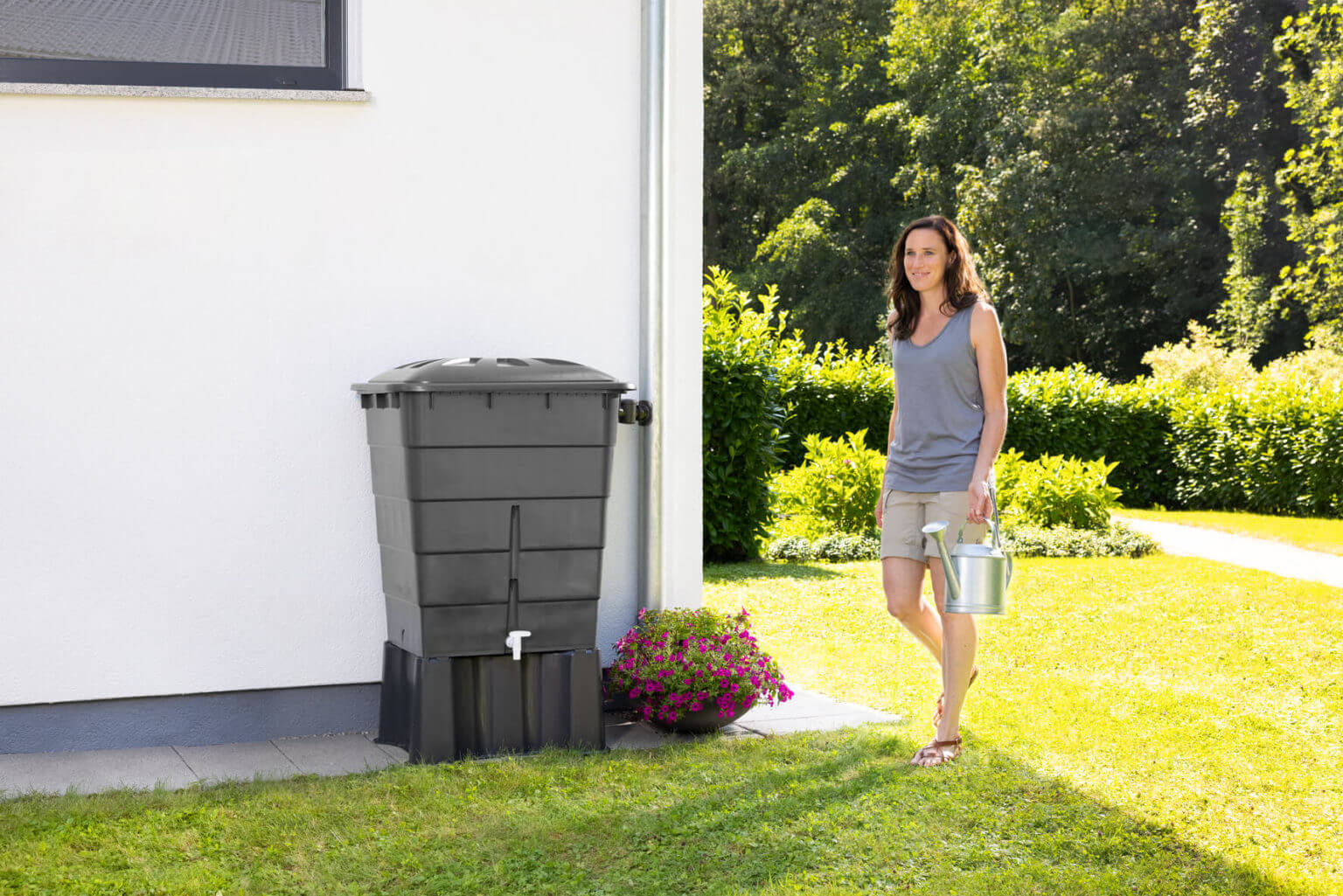 Regenton Garantia rechthoekige regenton 200-500 liter – Duurzame Tuinartikelen